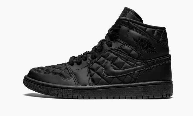 Кроссовки Air Jordan 1 Mid Quilted WMNS «Black» черный