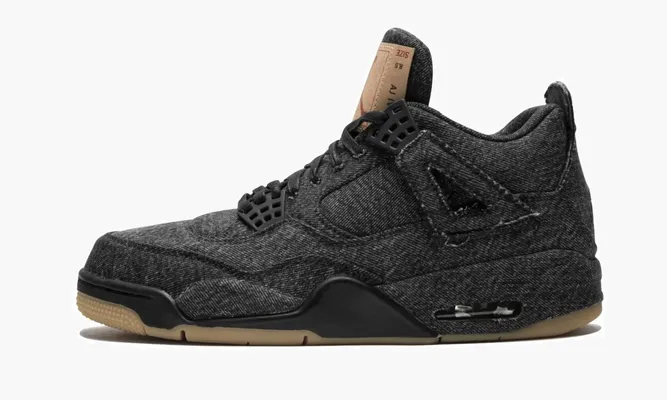 Кроссовки Air Jordan 4 Retro Levis Nrg «Black Levis» черный