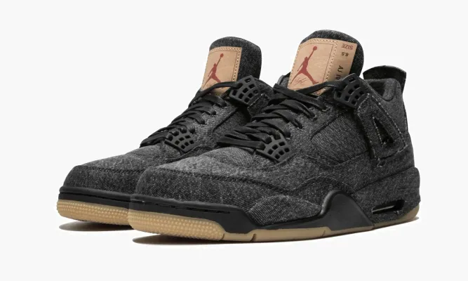 Кроссовки Air Jordan 4 Retro Levis Nrg «Black Levis» черный