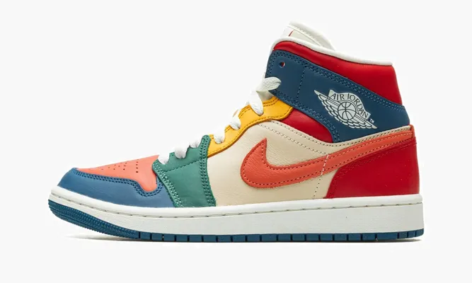 Кроссовки Air Jordan 1 Mid SE WMNS «Multi-color» белый