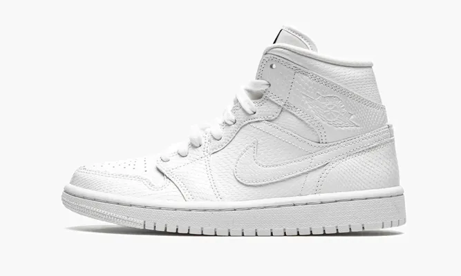 Кроссовки Air Jordan 1 Mid WMNS «White Snakeskin» белый