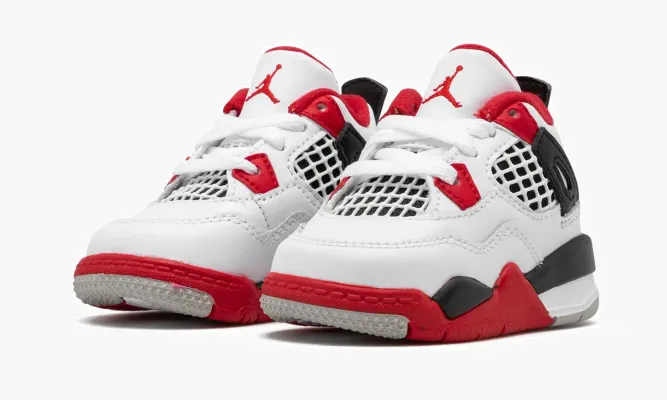 Для самых маленьких Air Jordan 4 Retro TD «Fire Red 2020» белый
