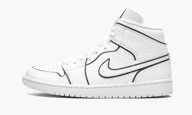 Кроссовки Air Jordan 1 Mid WMNS «Iridescent Outline» белый