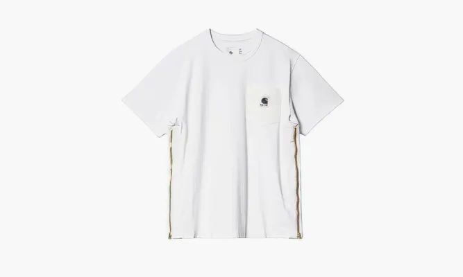 Одежда Sacai X Carhartt T-shirt Golden Zip «White» белый