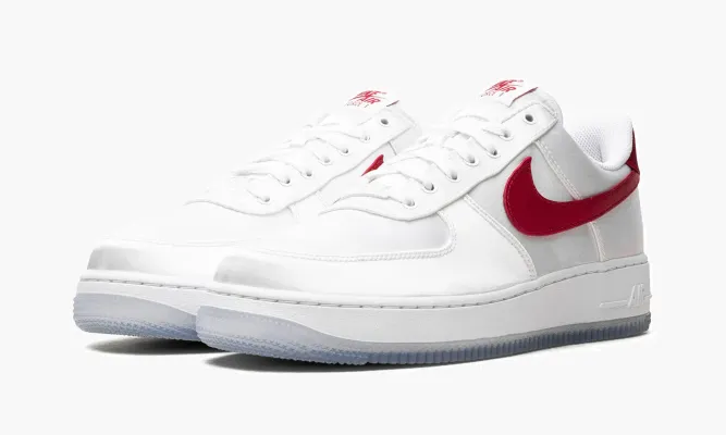 Кроссовки Air Force 1 LO '07 WMNS «Satin White Varsity Red» белый