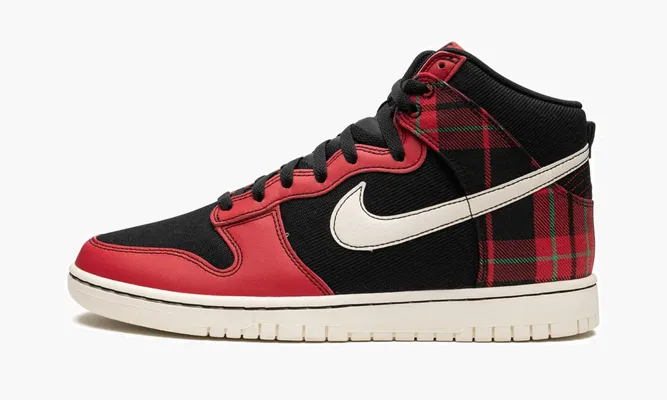 Кроссовки Nike Dunk High «Plaid - Black / Red» черный