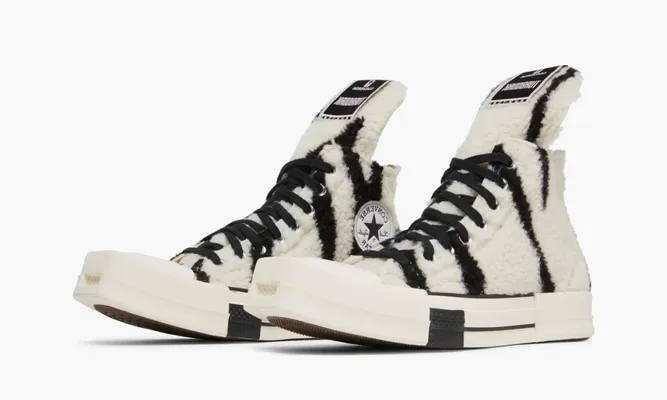 Кроссовки Rick Owens X Converse Chuck Taylor Drkshdw «Sherpa Zebra Print» белый
