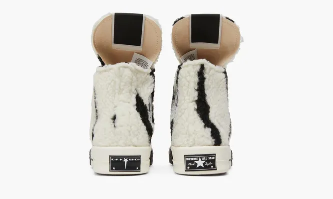 Кроссовки Rick Owens X Converse Chuck Taylor Drkshdw «Sherpa Zebra Print» белый