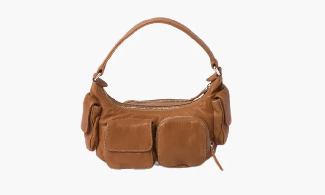 Сумки Miu Miu Pocket Nappa Leather Bag коричневый