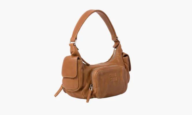 Сумки Miu Miu Pocket Nappa Leather Bag коричневый