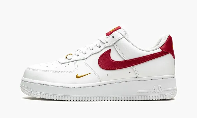 Кроссовки Air Force 1 LO ESSENTIAL MNS WMNS «White / Gym Red» белый
