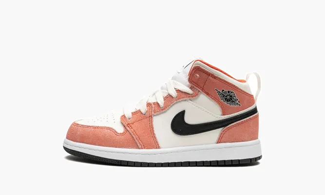 Для самых маленьких Air Jordan 1 Mid TD «Orange Suede» белый