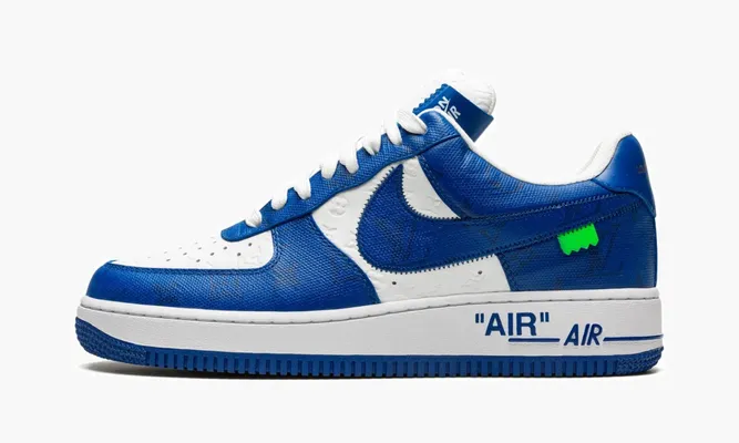 Кроссовки Louis Vuitton Air Force 1 Low «Virgil Abloh - White/Blue» синий,белый