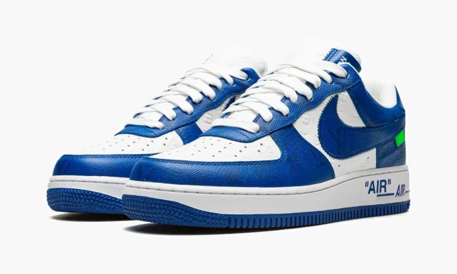 Кроссовки Louis Vuitton Air Force 1 Low «Virgil Abloh - White/Blue» синий,белый