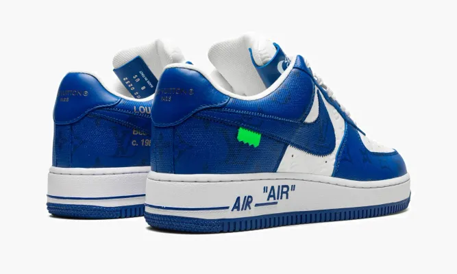 Кроссовки Louis Vuitton Air Force 1 Low «Virgil Abloh - White/Blue» синий,белый