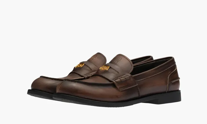 Обувь Miu Miu Brushed Leather Loafers «Sepia» коричневый