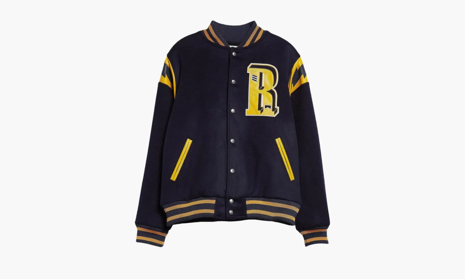 RHUDE American Spirit Lighting Bomber Jacket «Navy / Mustard Yellow»