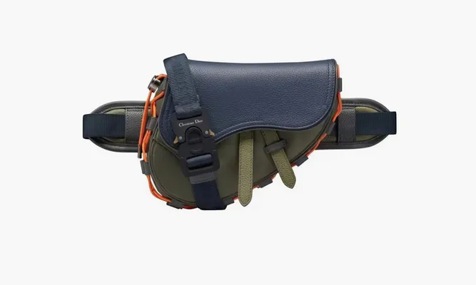 Сумки Dior X Sacai Saddle Soft «Blue Green» синий