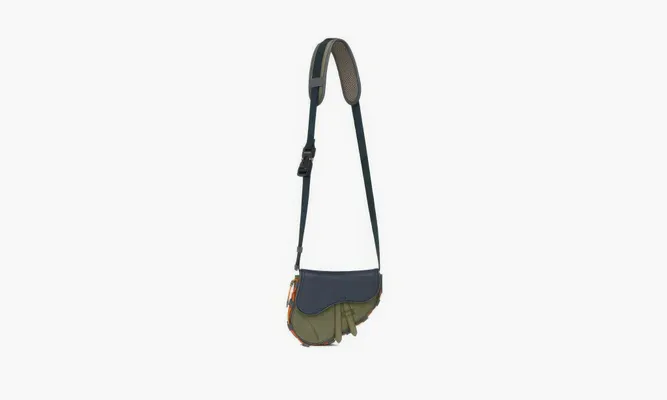 Сумки Dior X Sacai Saddle Soft «Blue Green» синий