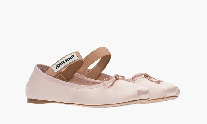 Обувь Miu Miu Satin Ballerinas «Orchid Pink» розовый