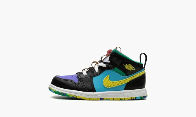 Для самых маленьких Air Jordan 1 Mid TD «Six Championships» черный
