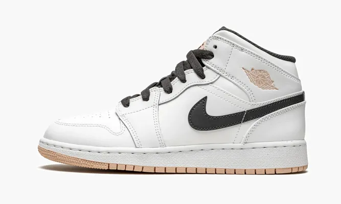 Кроссовки Air Jordan 1 Mid GS «White / Arctic Orange» белый