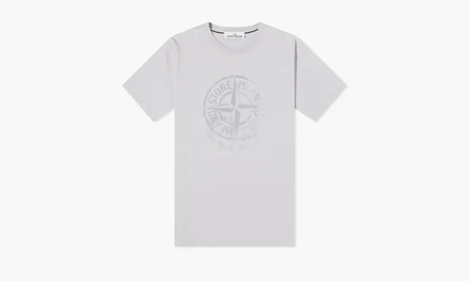 Одежда Stone Island Reflective One Badge Print T-shirt белый