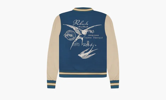 Одежда RHUDE Sparrow Varsity Jacket «Slate / Creme» синий