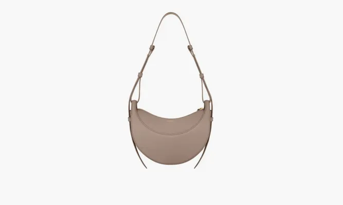 Сумки Polene Numero Dix «Monochrome Taupe Textured Leather» серый