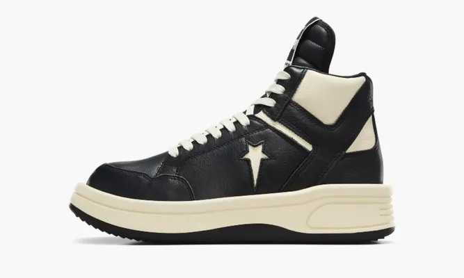 Кроссовки Rick Owens X Converse Turbowpn Mid «Black Cloud Cream» черный
