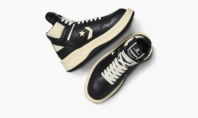 Кроссовки Rick Owens X Converse Turbowpn Mid «Black Cloud Cream» черный