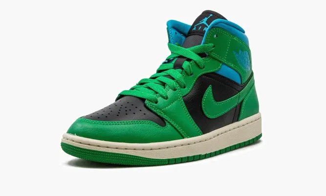 Кроссовки Air Jordan 1 Mid WMNS «Lucky Green Aquatone» черный