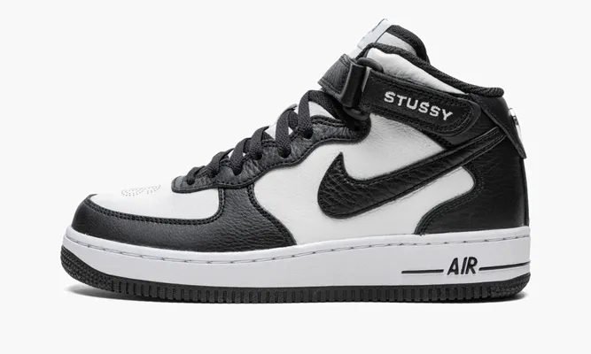 Кроссовки Air Force 1 Mid «Stussy - Light Bone Black» белый,черный