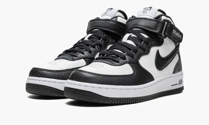 Кроссовки Air Force 1 Mid «Stussy - Light Bone Black» белый,черный