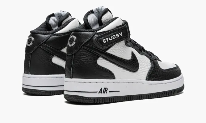 Кроссовки Air Force 1 Mid «Stussy - Light Bone Black» белый,черный