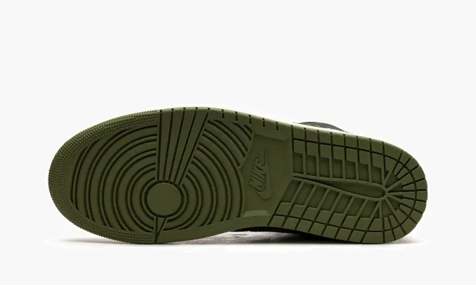 Кроссовки Air Jordan 1 Mid SE Craft «Anthracite Light Olive» черный