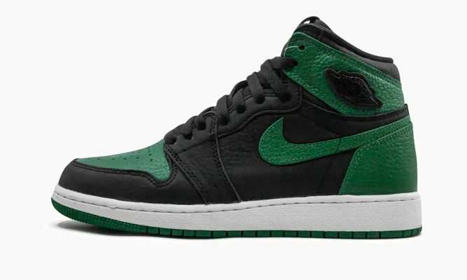 Кроссовки Air Jordan 1 High Retro GS «Pine Green Black» черный