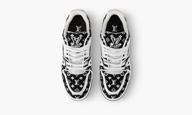 Кроссовки Louis Vuitton Trainer «Black Monogram Textile» черный