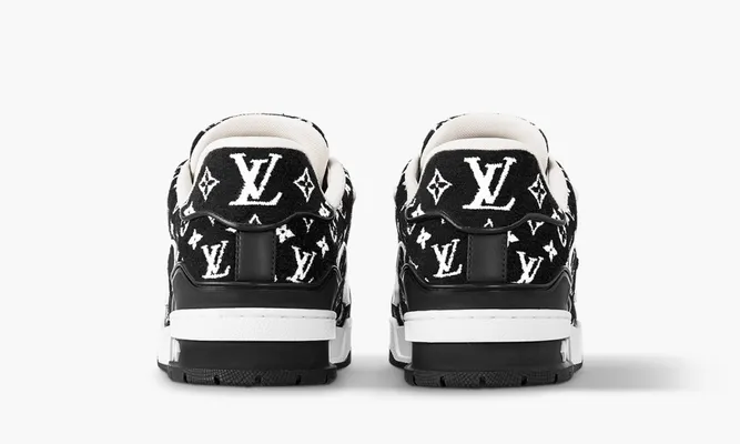 Кроссовки Louis Vuitton Trainer «Black Monogram Textile» черный