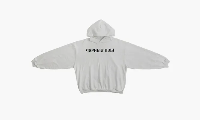 Одежда Yeezy Gosha White Hoodie «Black Dogs» Черный