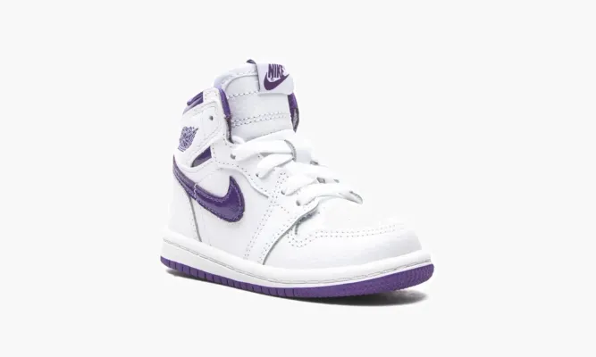 Для самых маленьких Air Jordan 1 Retro High TD «Court Purple» белый