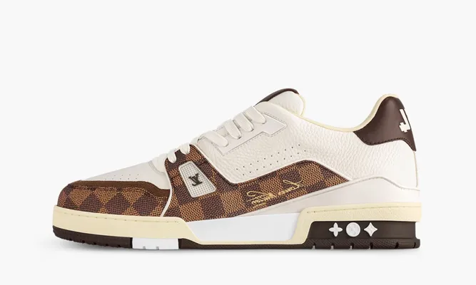 Кроссовки Louis Vuitton Trainer Colored In «Moka Brown» коричневый