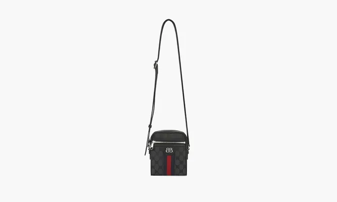 Сумки Gucci X Balenciaga The Hacker Project Shoulder Zip Bag «Black» черный