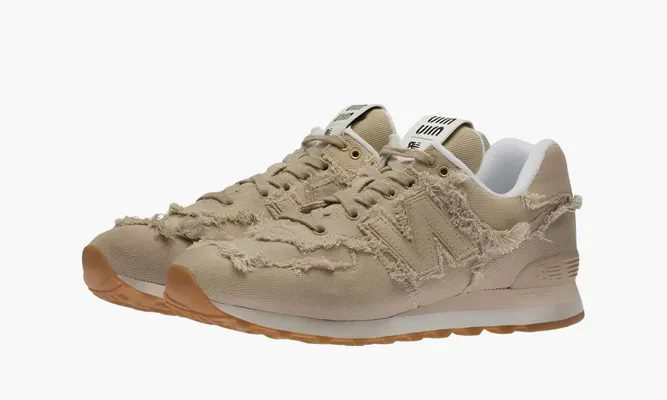 Кроссовки New Balance 574 X Miu Miu Denim Sneakers «Sand» бежевый