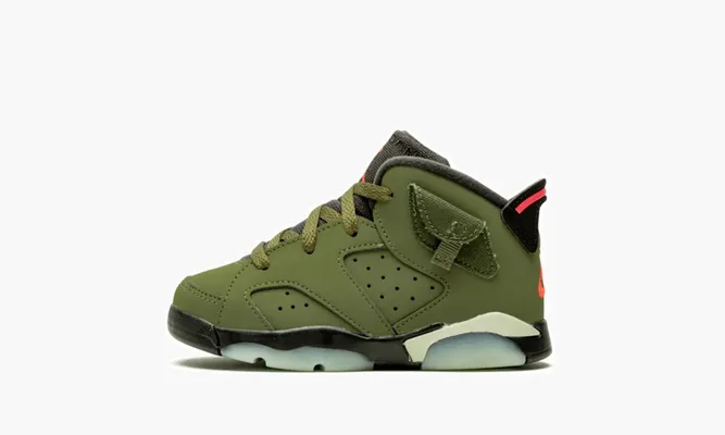 Для самых маленьких Air Jordan 6 TD «Cactus Jack - Travis Scott» зеленый