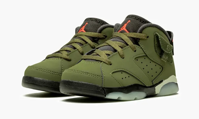 Для самых маленьких Air Jordan 6 TD «Cactus Jack - Travis Scott» зеленый