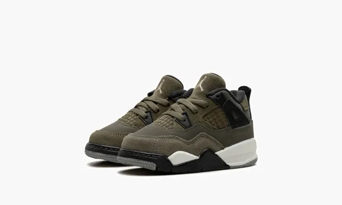 Для самых маленьких Air Jordan 4 Retro SE TD «Craft - Olive 2023» зеленый