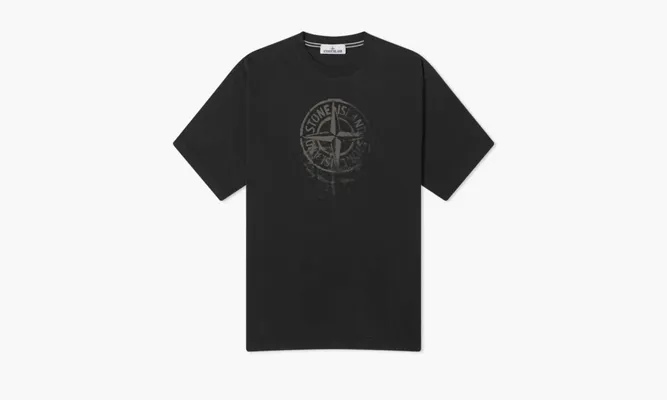 Одежда Stone Island Reflective One Badge Print T-shirt черный