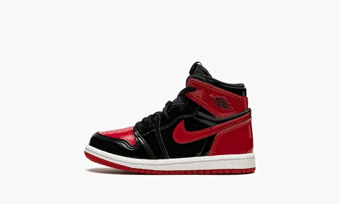 Для самых маленьких Air Jordan 1 Retro High OG TD «Bred Patent» черный