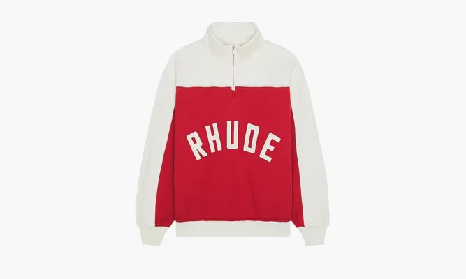 Одежда RHUDE Contrast Quarter Zip Varsity «Red / Cream» красный,белый